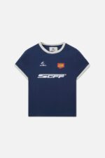 Scuffers Block T-Shirt Dark Blue Front | IF1-91732