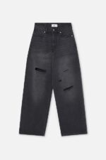 Scuffers Jumbo Ripped Pants Washed Black Front | RL4-24968