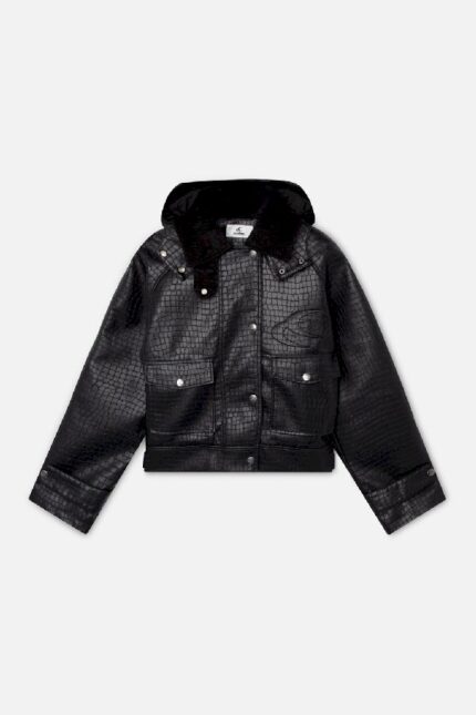 Scuffers Croc Jacket Black Front | VJ9-61045